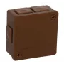 VIPLAST VP-22 inbouw- en opbouw lasdoos, 6 kabelinvoeren, bruin, IP55, 86x86x40mm