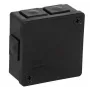 VIPLAST VP-22 Opbouw Aftakdoos met Klemmen, 6 Kabelinvoeren, IP55, Zwart, 86x86x40 mm