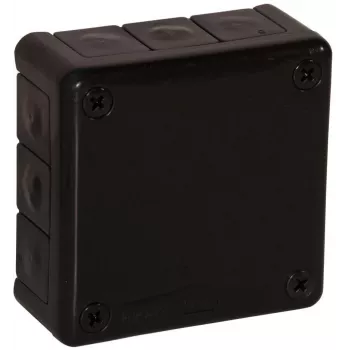 VIPLAST VP-41 opbouw aftakdoos leeg met 12 kabelinvoeren, zwart, IP55, 98x98x42mm