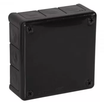 VIPLAST VP-51 opbouw-lege aftakdoos, 12 kabelinvoeren, IP55, zwart, 118x118x46 mm, 051-05