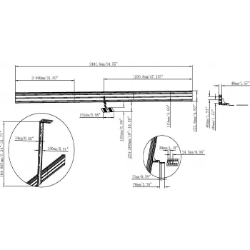 Vision VFM-MNU/P4X55 zwaarlast videowand-montagekit voor 4x 50-55 inch lcd-displays, staand, wand/rail, zwart