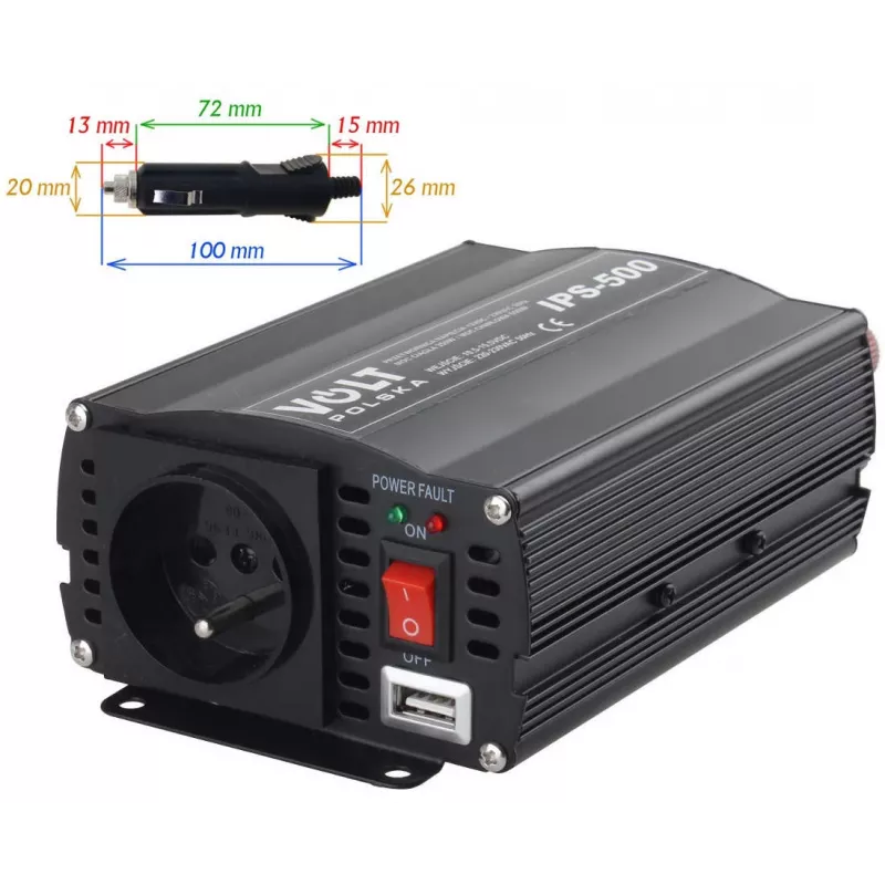 VOLT POLSKA IPS-500 12V / 230V 350/500 W spanningsomvormer