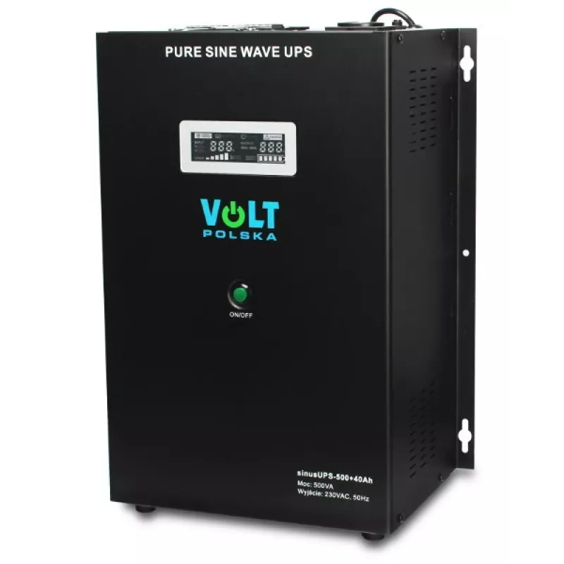 VOLT POLSKA Sinus UPS 500 line-interactive UPS, 500VA/300W, pure sine wave, 12V 40Ah externe batterij