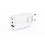 Voltage GaN 67W wandlader, 2x USB-C & 1x USB-A, PD 3.0, QC 3.0, PPS, EU-stekker, wit