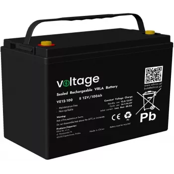 VOLTAGE AGM accu 12V 100Ah VE12-100 (6-9 jaar levensduur)