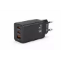 Voltage GaN oplader 67W wandlader, PD 3.0 / QC 3.0, 2x USB-C & 1x USB-A, EU-stekker, zwart