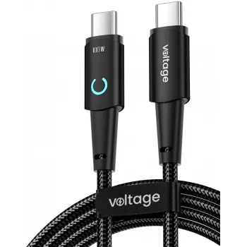 VOLTAGE PowerAngle USB-C naar USB-C 100W PD-kabel 1m zwart