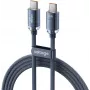 VOLTAGE PureCrystal USB-C naar USB-C kabel 100W PD 2m blauw