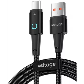 VOLTAGE VEKA66AC100BK PowerAngle 66W PD USB-A naar USB-C kabel 1m zwart