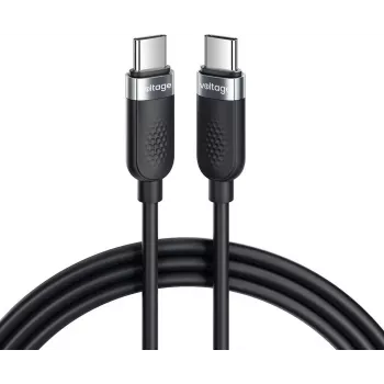 VOLTAGE VEKS100CC100BK USB-C naar USB-C siliconen 100W PD-kabel 1m zwart