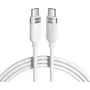 VOLTAGE VEKS100CC100WE siliconen USB-C naar USB-C-kabel 100W PD 1m wit