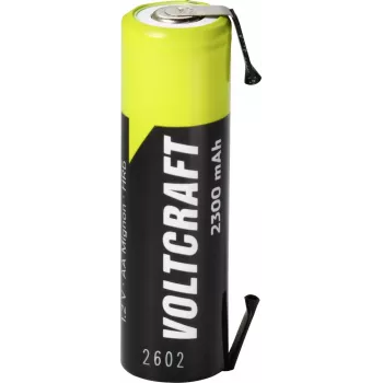 VOLTCRAFT AA-accu NiMH 1,2V 2300mAh hoogstroom met U-soldeerlip, gebruiksklaar, 1-pack VC-17666045