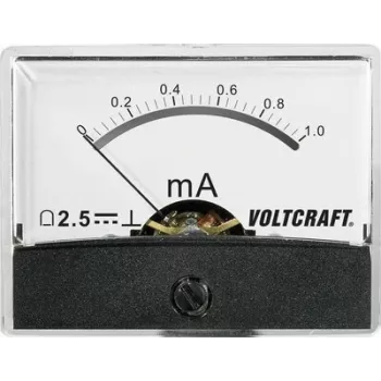 VOLTCRAFT AM-60X46/1MA/DC analoog inbouwmeetinstrument, gelijkstroom 0-1 mA, draaispoelmeter, 46x60 mm