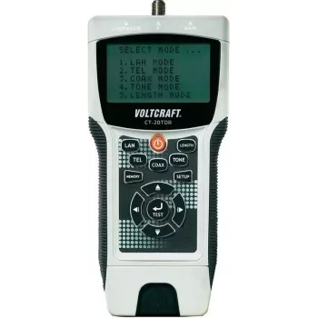 Voltcraft CT-20TDR TDR-kabeltester met lengtemeting, wiremap, toongenerator voor UTP/STP LAN-, coax- en telefoonkabels