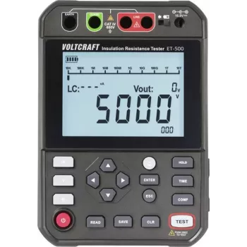 VOLTCRAFT ET-500 isolatietester 250 V, 500 V, 1000 V, 2500 V, 5000 V 5,0 TΩ (VC-17072215)