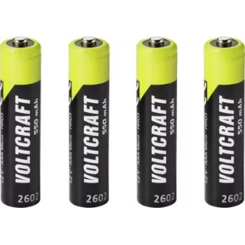 VOLTCRAFT Micro (AAA) NiMH accu 550 mAh 1,2 V Ready to Use, 4-pack (VC-17275405)