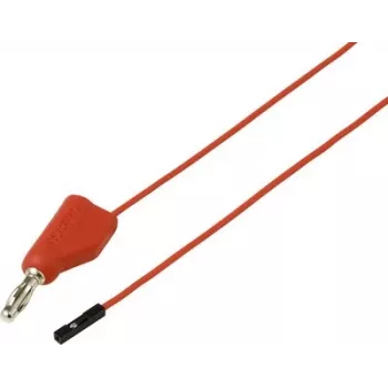 Voltcraft MSL-315 rode meetkabel, 4 mm veiligheidsstekker naar 0,64 mm veiligheidsbus, 1 m, stapelbaar, 60 V DC, 1 A VC-17182170