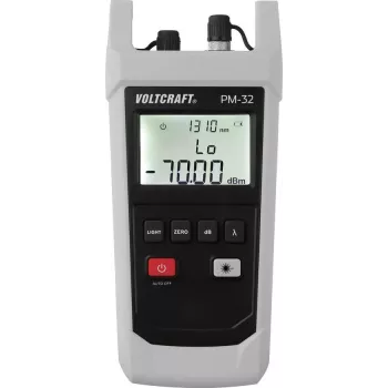 VOLTCRAFT PM-32 optische vermogensmeter glasvezeltester -70 tot +10 dBm, 850-1625 nm, InGaAs, universeel 2,5 mm FC/SC/ST VC-11499080