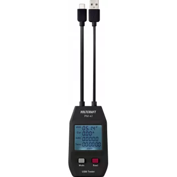 VOLTCRAFT PM-41 USB digitale multimeter met meetsnoeren, True RMS, CAT III 600 V, 4000 counts, auto-ranging, data hold, min/max, relatief, achtergrondverlichting, pc-interface VC-11909305