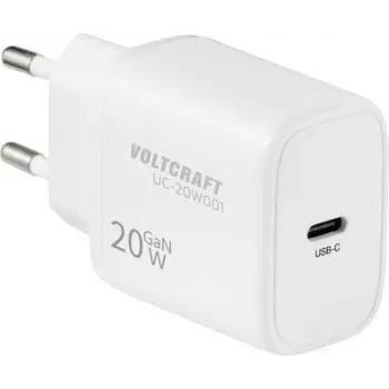 VOLTCRAFT UC-20W001 USB-oplader 20 W 1x USB-C snelopladen, USB PD 3.0, wit, GaN (VC-17942085)