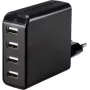 VOLTCRAFT UC-4AXX001 USB-oplader 24 W 4x USB-A zwart binnen