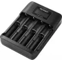 VOLTCRAFT VC-BC-4200 universele rondcellige oplader voor NiMH- en Li-Ion-accu's, 4 onafhankelijke laadcompartimenten, LCD-display, ondersteunt AA, AAA, AAAA, 10440, 14500, 16340, 17500, 17670, 18350, 18490, 18650 VC-17665935