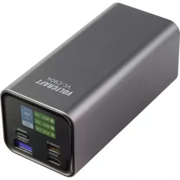 VOLTCRAFT VC-C904 powerbank 20000 mAh USB PD 100 W matgrijs lcd-display