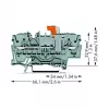 WAGO 2002-1671 2-geleider scheidings- en meetklem met Push-in CAGE CLAMP, grijs