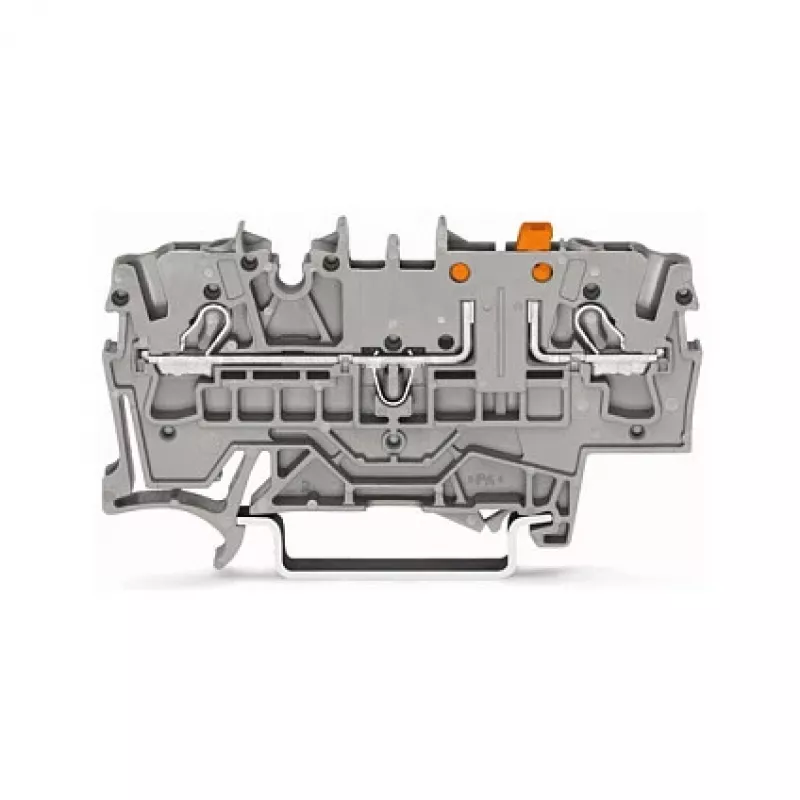 WAGO 2002-1671 2-geleider scheidings- en meetklem met Push-in CAGE CLAMP, grijs