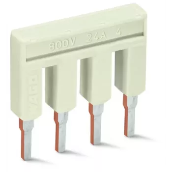 WAGO 2002-404 brug, 4-voudig, geïsoleerd, 25 A, lichtgrijs
