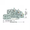 WAGO 2203-7545 3-aderige installatieklem met push-in CAGE CLAMP, L/L/PE, grijs/groen-geel