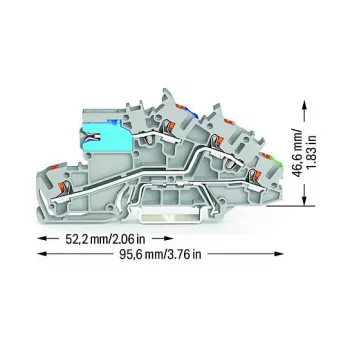 WAGO 2203-7641 installatie-rijgklem, meerlaags, met N-scheider, NT/L/PE, grijs