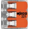 WAGO 221-413 COMPACT verbindingsklem, 3-ader, 0,2–4 mm², transparant, 50-pack