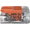 WAGO 221-413 COMPACT verbindingsklem, 3-ader, 0,2–4 mm², transparant, 50-pack