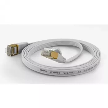 Wantec flat FTP CAT6 patchkabel 10m wit