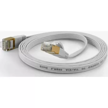 Wantec FTP CAT6 platte Ethernet-patchkabel 15m wit