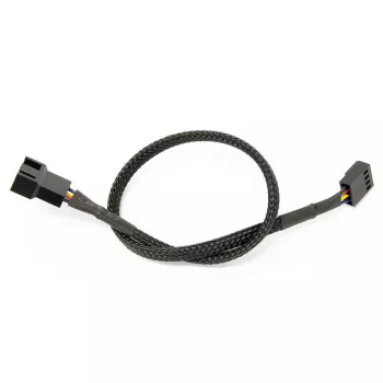 Watercool 4-pins PWM-verlengkabel, zwart - 30cm