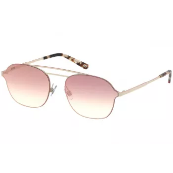 WEB EYEWEAR heren zonnebril WE0248-21G Havana acetaat vierkant montuur groene polycarbonaatglazen UV400