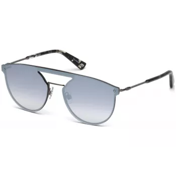 WEB EYEWEAR WE0193-08C unisex rechthoekige zonnebril havana acetaatmontuur bruine polycarbonaatglazen UV400