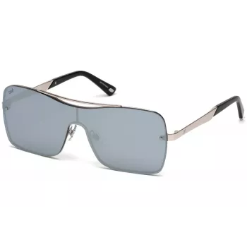 WEB EYEWEAR WE0202-16C unisex zonnebril, glanzend zwart montuur, grijze glazen, 54 mm