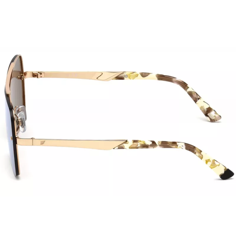 WEB EYEWEAR WE0202-34G unisex Havana acetaat zonnebril met groene polycarbonaatglazen UV400