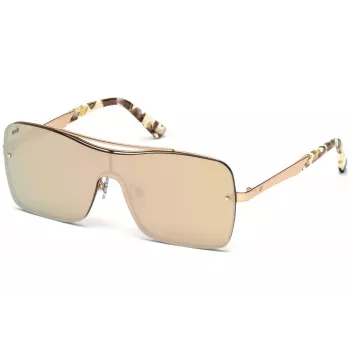 WEB EYEWEAR WE0202-34G unisex Havana acetaat zonnebril met groene polycarbonaatglazen UV400