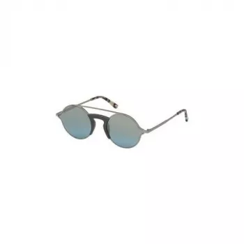 WEB EYEWEAR WE0247-09Q unisex vierkante zonnebril havanna acetaat montuur bruine polycarbonaat glazen UV400