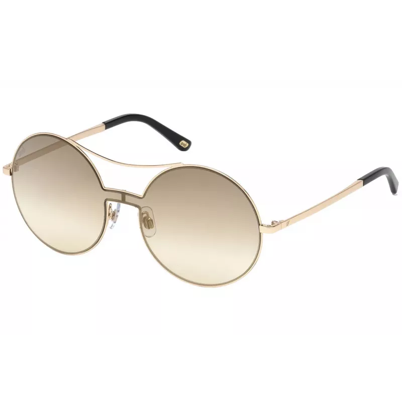 WEB EYEWEAR dameszonnebril WE0211-28G goud metalen montuur bruine verloopglazen 59 mm