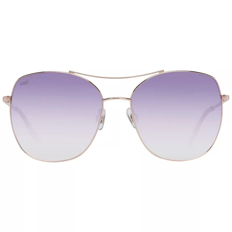 WEB EYEWEAR dameszonnebril WE0245-5833Z - bruine verloop, rechthoekig acetaatmontuur