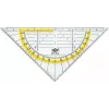WEDO geodriehoek standaard 160 mm transparante kunststof geodriehoek met gele schaal en afgeschuinde randen (52 5)