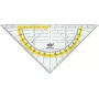 WEDO geodriehoek standaard 160 mm transparante kunststof geodriehoek met gele schaal en afgeschuinde randen (52 5)