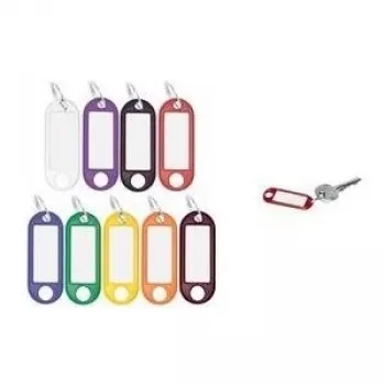 WEDO sleutelring met ring, 18 mm, oranje kunststof, wit verwisselbaar etiket, 100 stuks (262 801806)