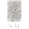 WEDO punaises, transparant, 100 stuks, 12 mm naalddikte, 10 mm kopdiameter, in transparante kunststofdoos (54 249)
