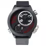 WELDER MAN K32-9201 50mm analoog quartzhorloge met zwarte wijzerplaat en leren band